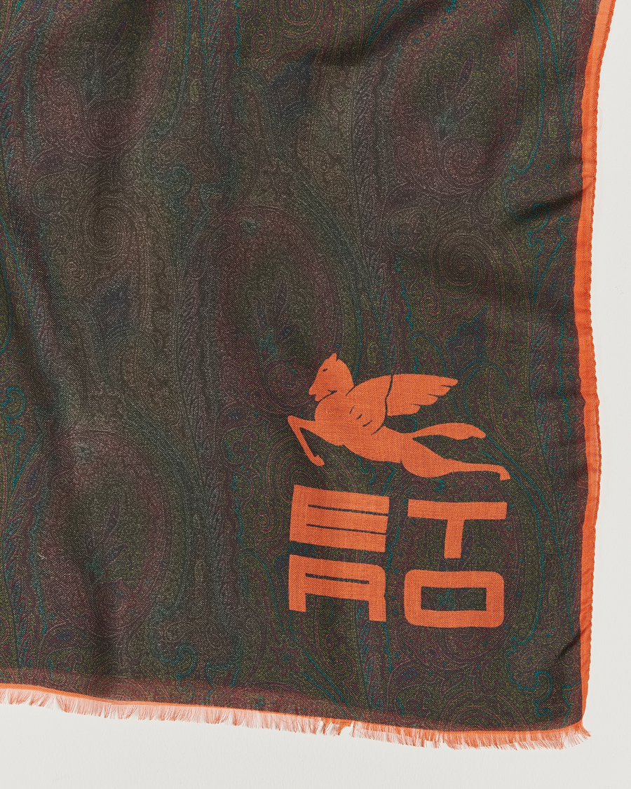 Hombres | Etro Shaal Nur Cashmere Blend Paisley Scarf Dark Brown | Etro | Shaal Nur Cashmere Blend Paisley Scarf Dark Brown