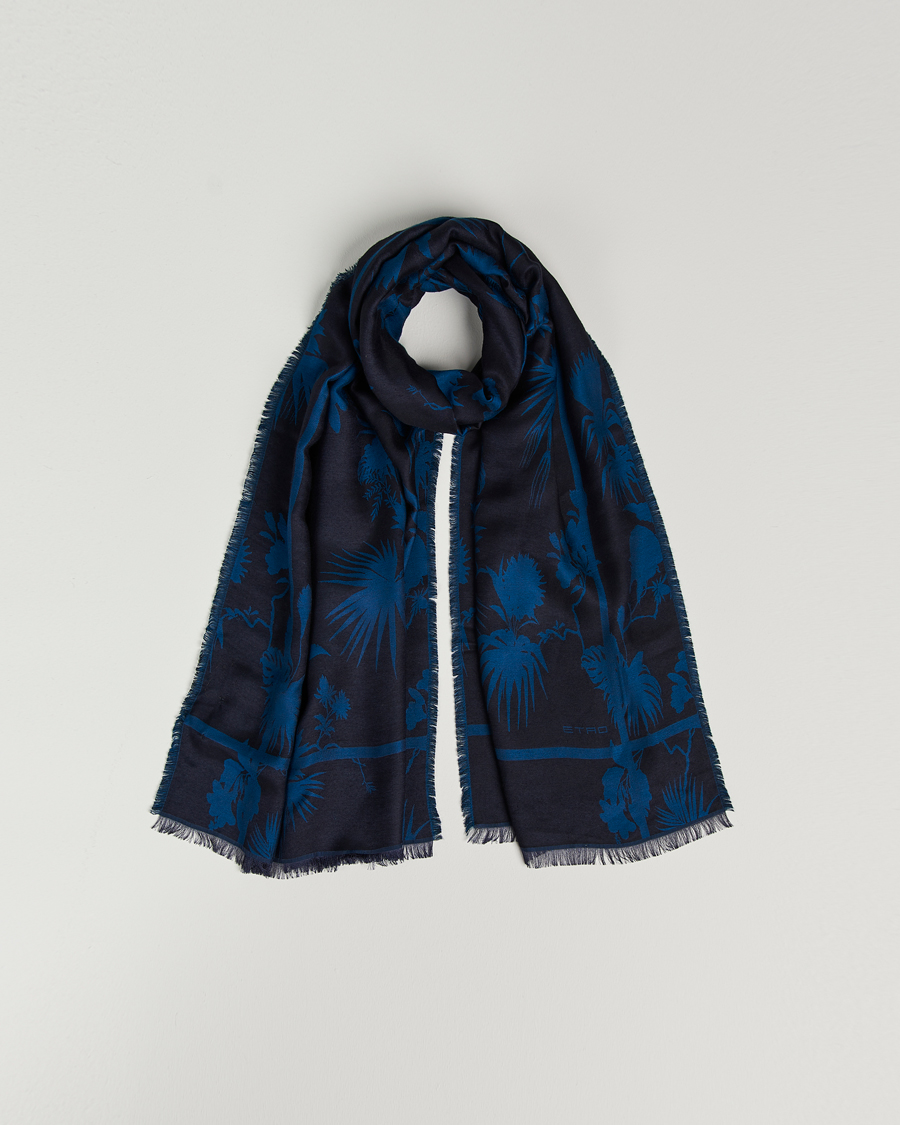 Hombres | Etro Jacquard Floreale Scarf Navy | Etro | Jacquard Floreale Scarf Navy