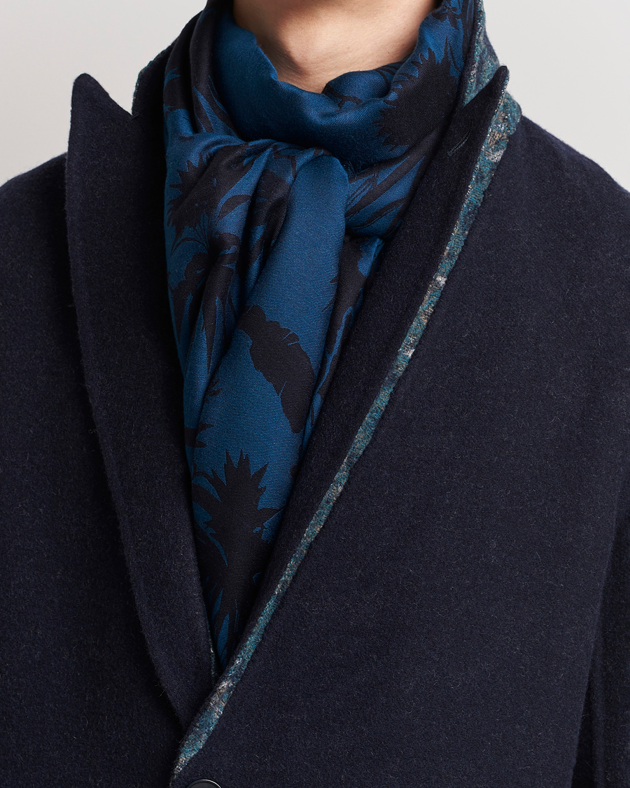Hombres | Etro Jacquard Floreale Scarf Navy | Etro | Jacquard Floreale Scarf Navy