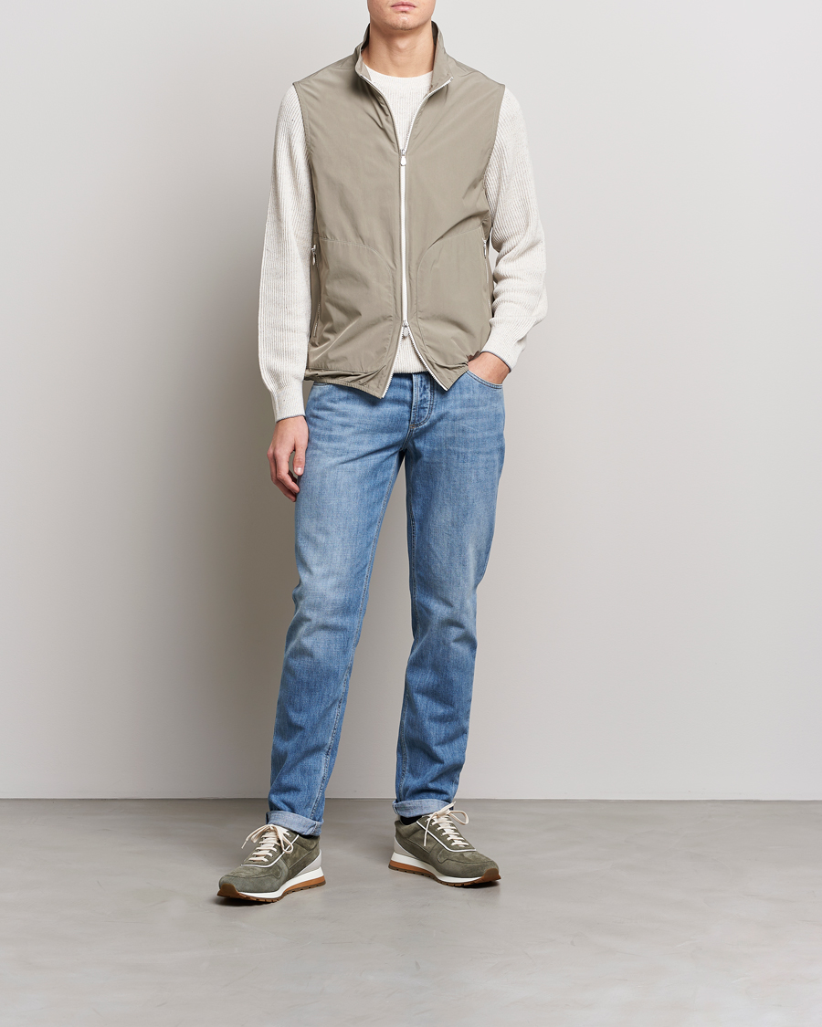 Hombres | Chalecos | Brunello Cucinelli | Lightweight Nylon Gilet Olive
