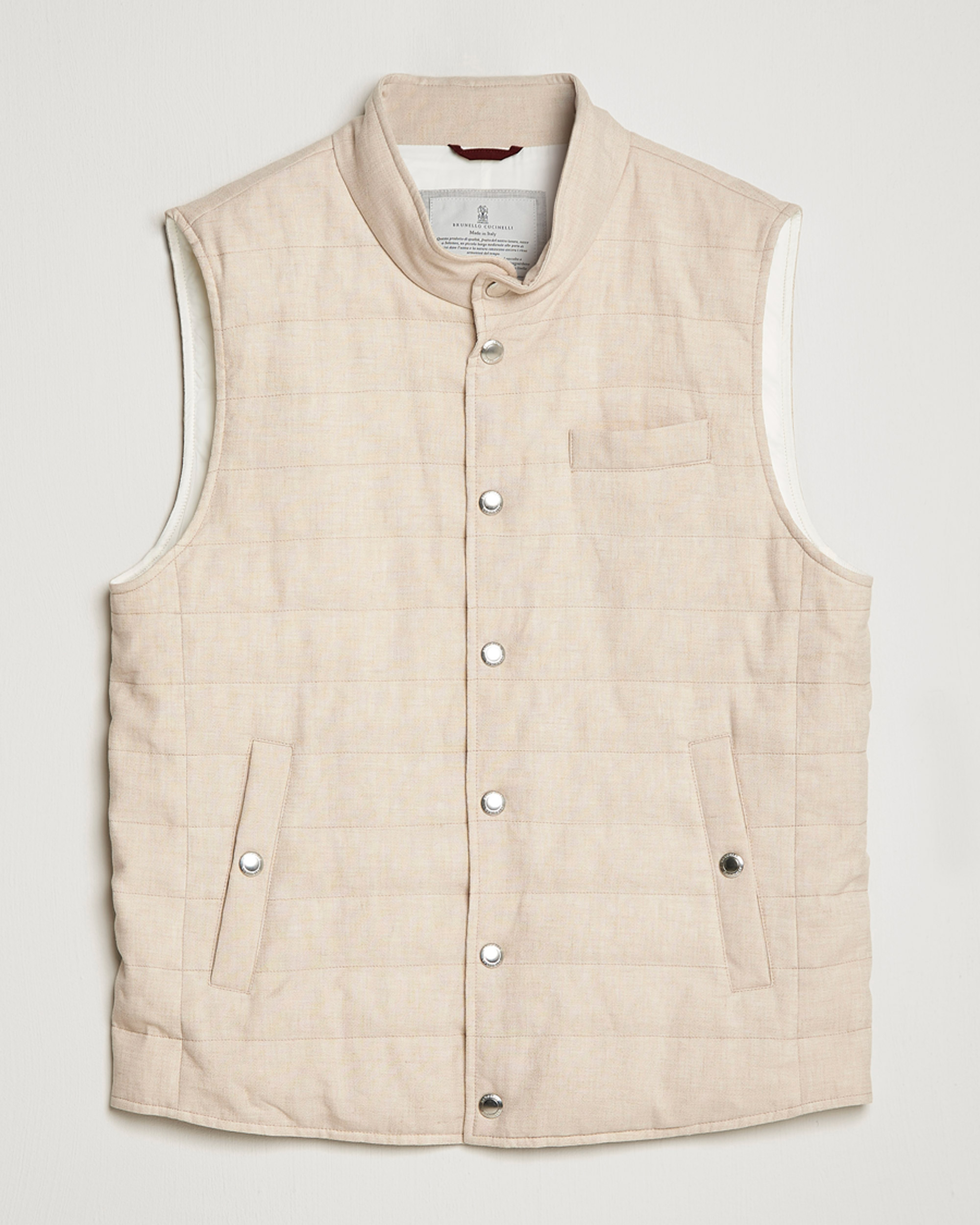 Hombres | Chalecos | Brunello Cucinelli | Cotton/Linen Gilet Light Beige