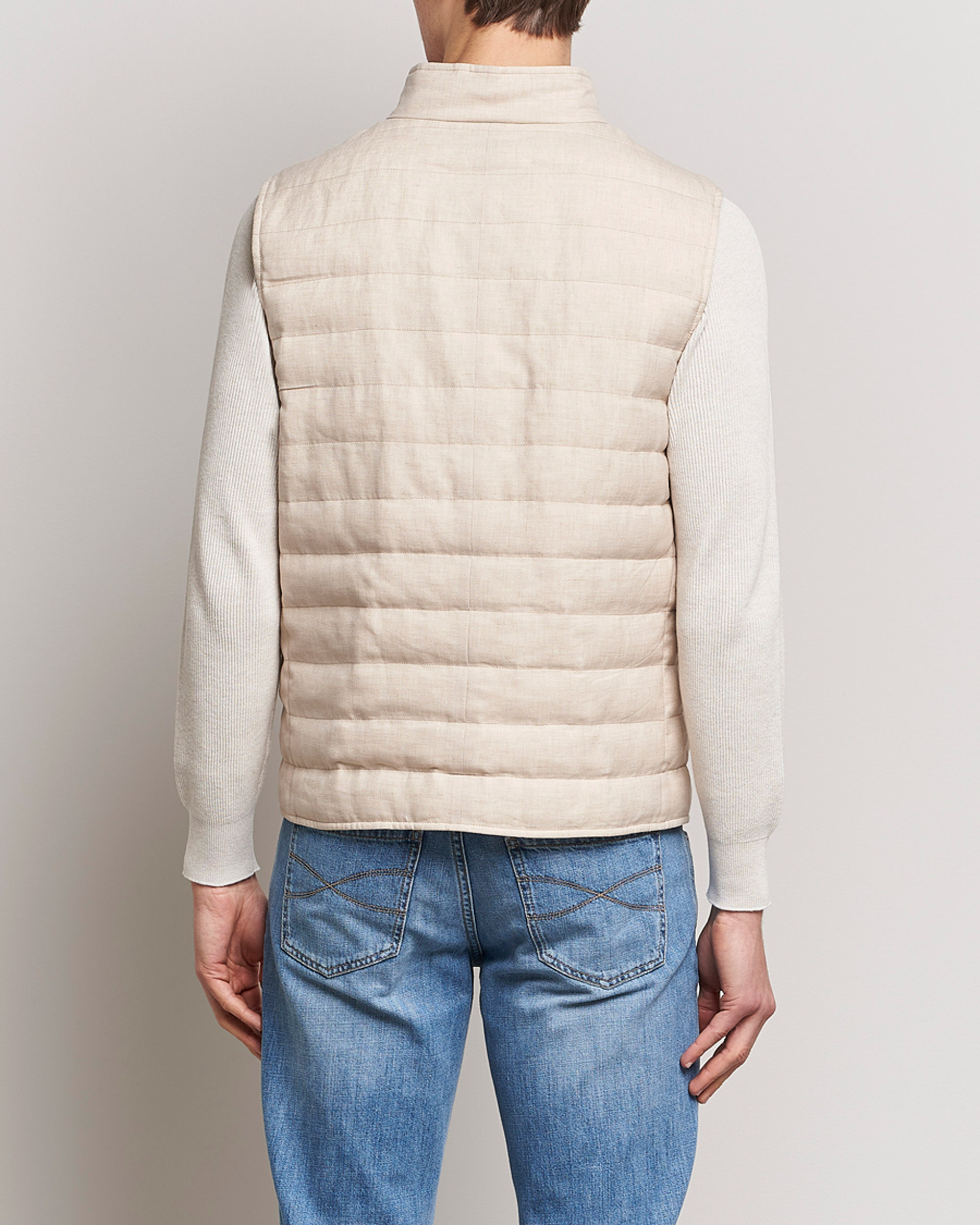 Hombres | Chalecos | Brunello Cucinelli | Cotton/Linen Gilet Light Beige