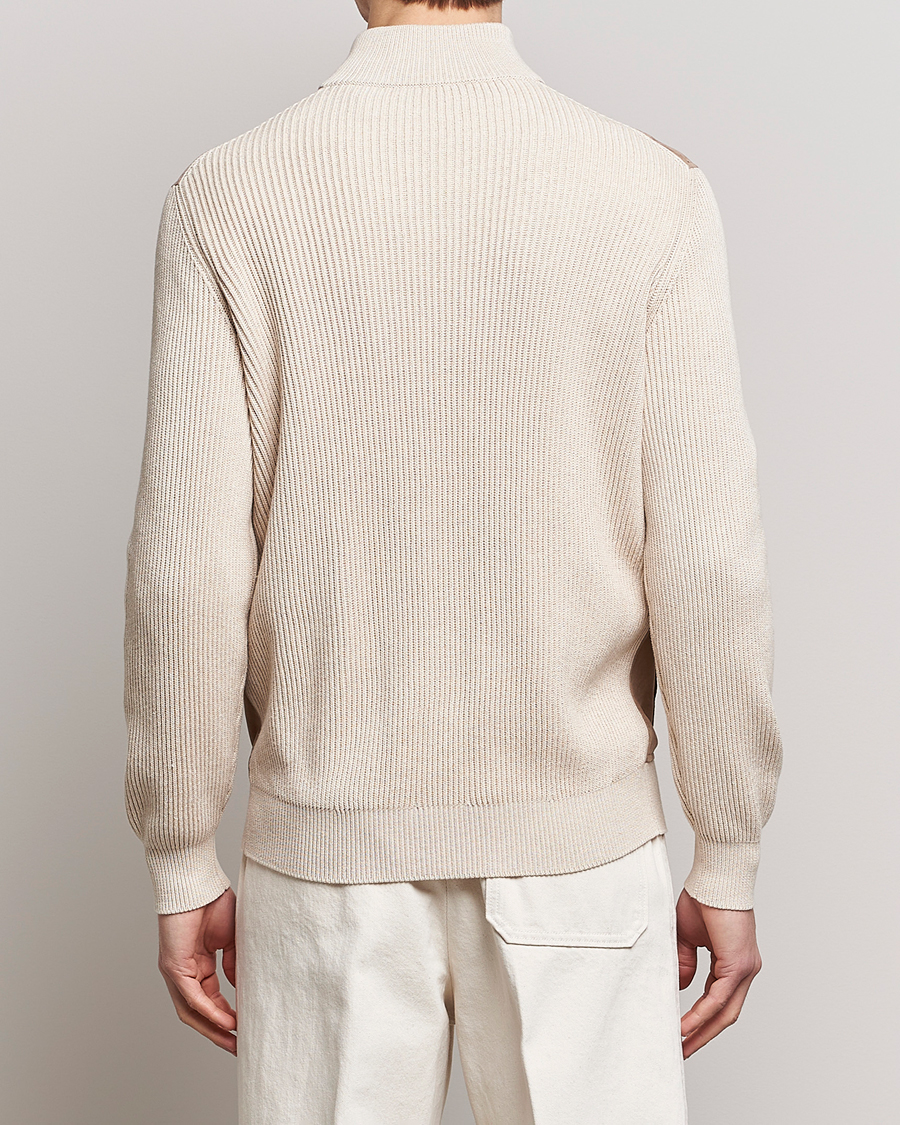 Hombres | Abrigos y chaquetas | Brunello Cucinelli | Suede Knit Bomber Jacket Beige Suede