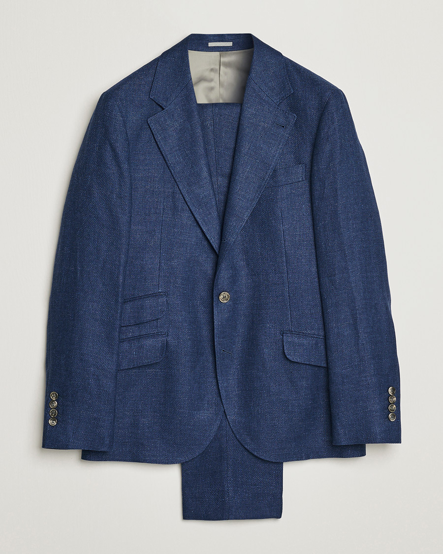 Hombres | Trajes | Brunello Cucinelli | Linen/Silk Suit Royal Blue