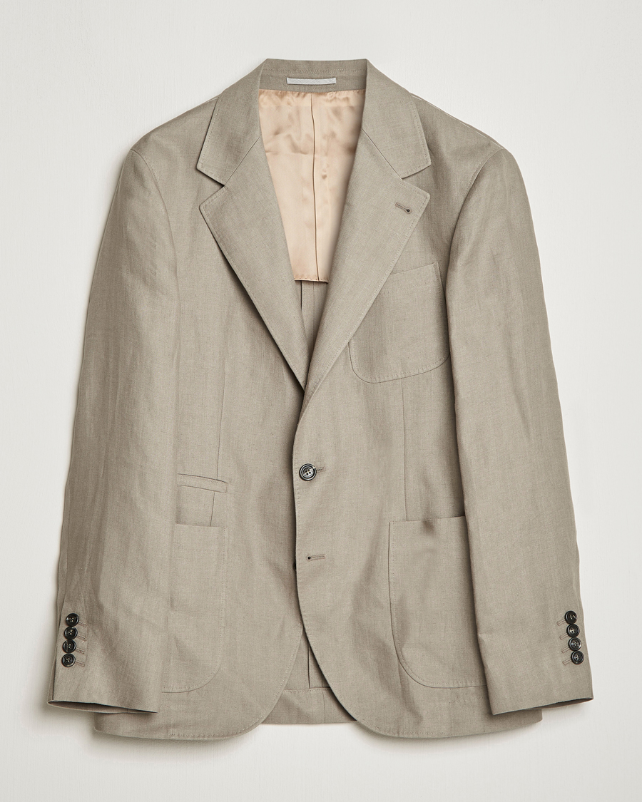 Hombres | Blazers | Brunello Cucinelli | Linen Blazer Olive