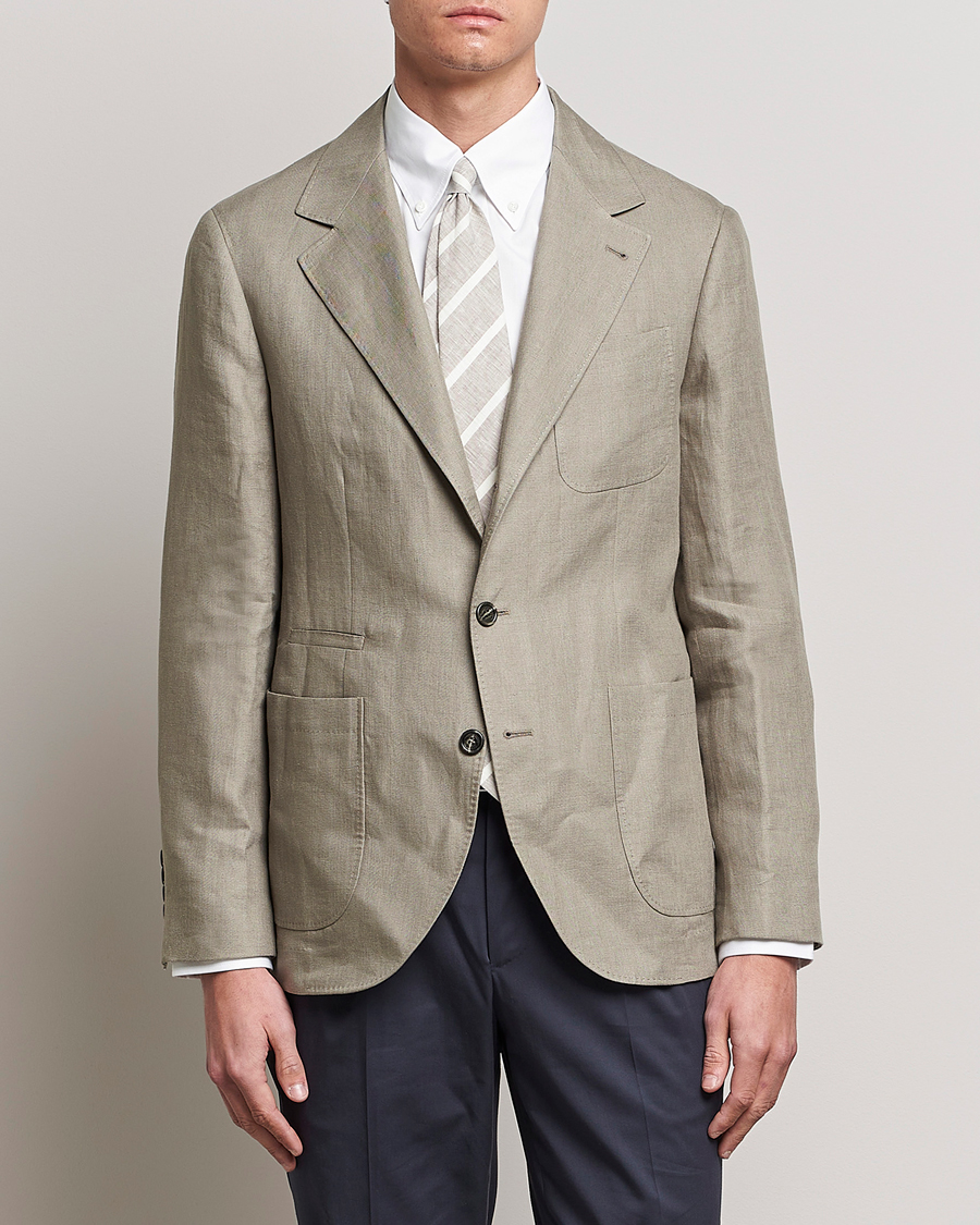 Hombres | Blazers | Brunello Cucinelli | Linen Blazer Olive