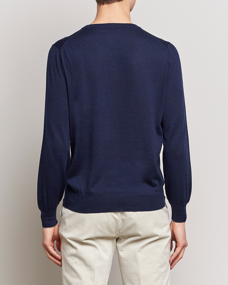 Hombres | Jerséis y prendas de punto | Brunello Cucinelli | Cashmere/Wool Crew Neck Sweater Navy