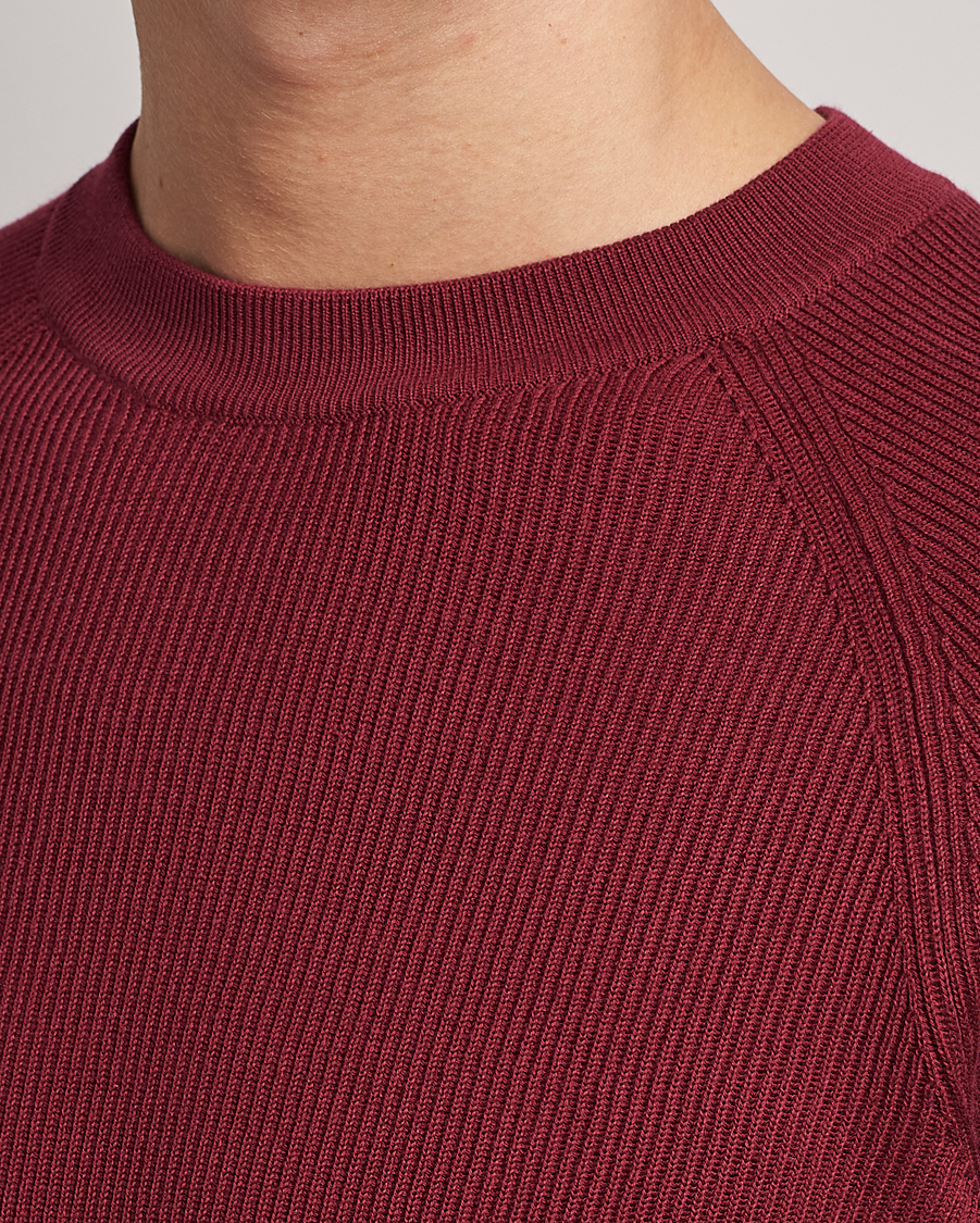 Hombres | Jerséis y prendas de punto | Brunello Cucinelli | Rib Stitch Crew Neck Sweater Burgundy