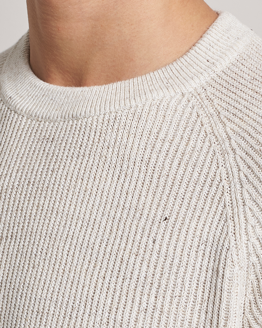 Hombres | Jerséis y prendas de punto | Brunello Cucinelli | Chine Rib Sweater Light Beige