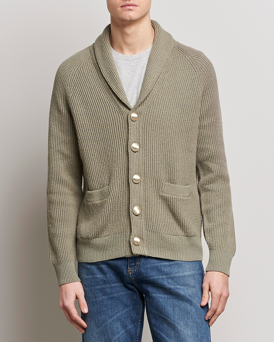 Hombres | Jerséis y prendas de punto | Brunello Cucinelli | Heavy Rib Cardigan Olive