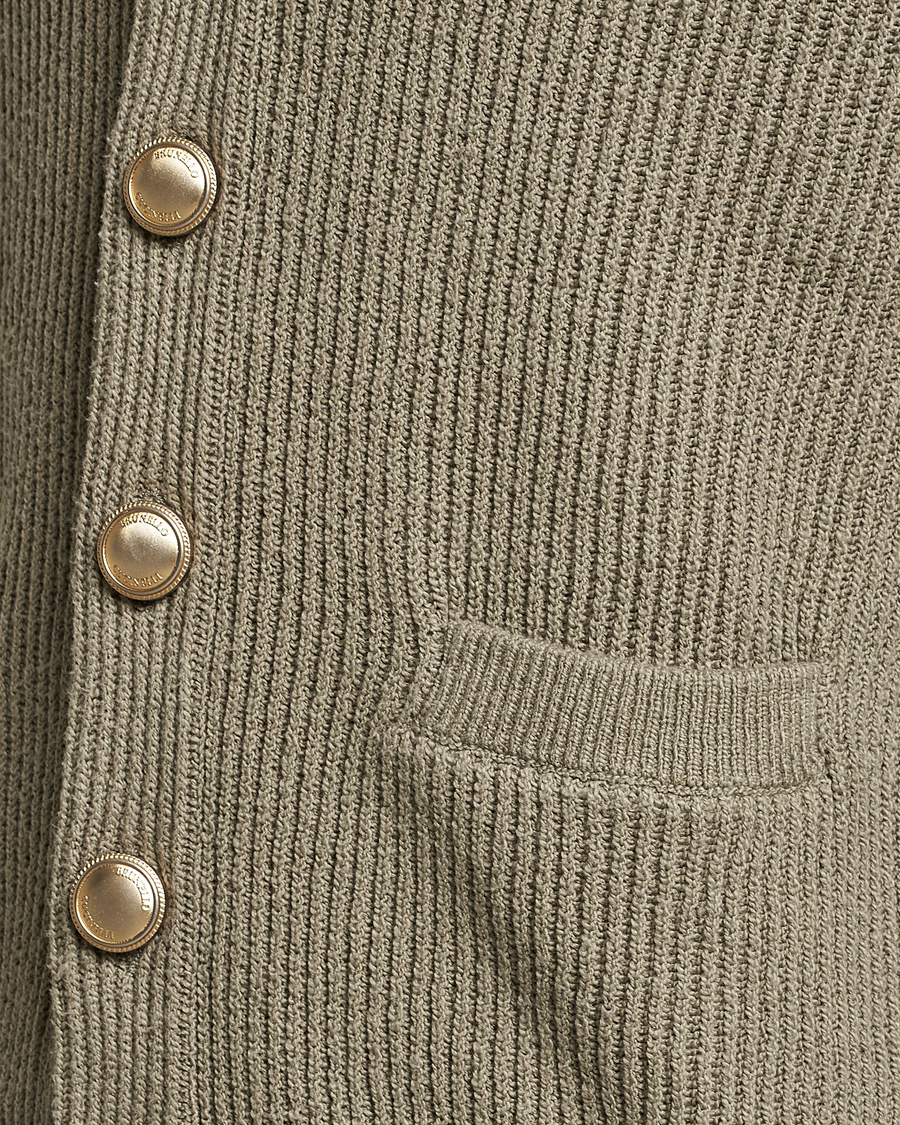 Hombres | Jerséis y prendas de punto | Brunello Cucinelli | Heavy Rib Cardigan Olive