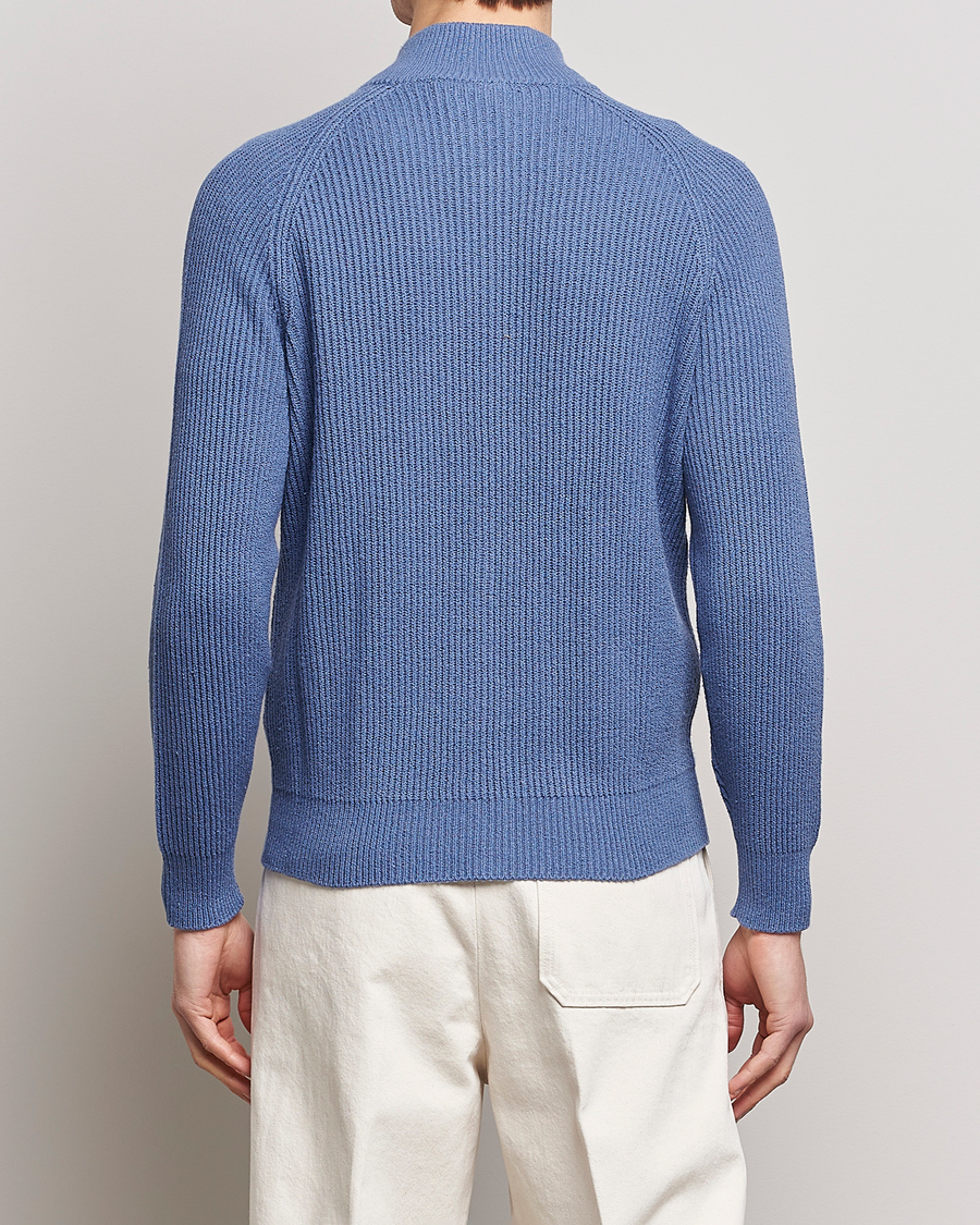 Hombres | Jerséis y prendas de punto | Brunello Cucinelli | Heavy Zip Sweater Oxford Blue