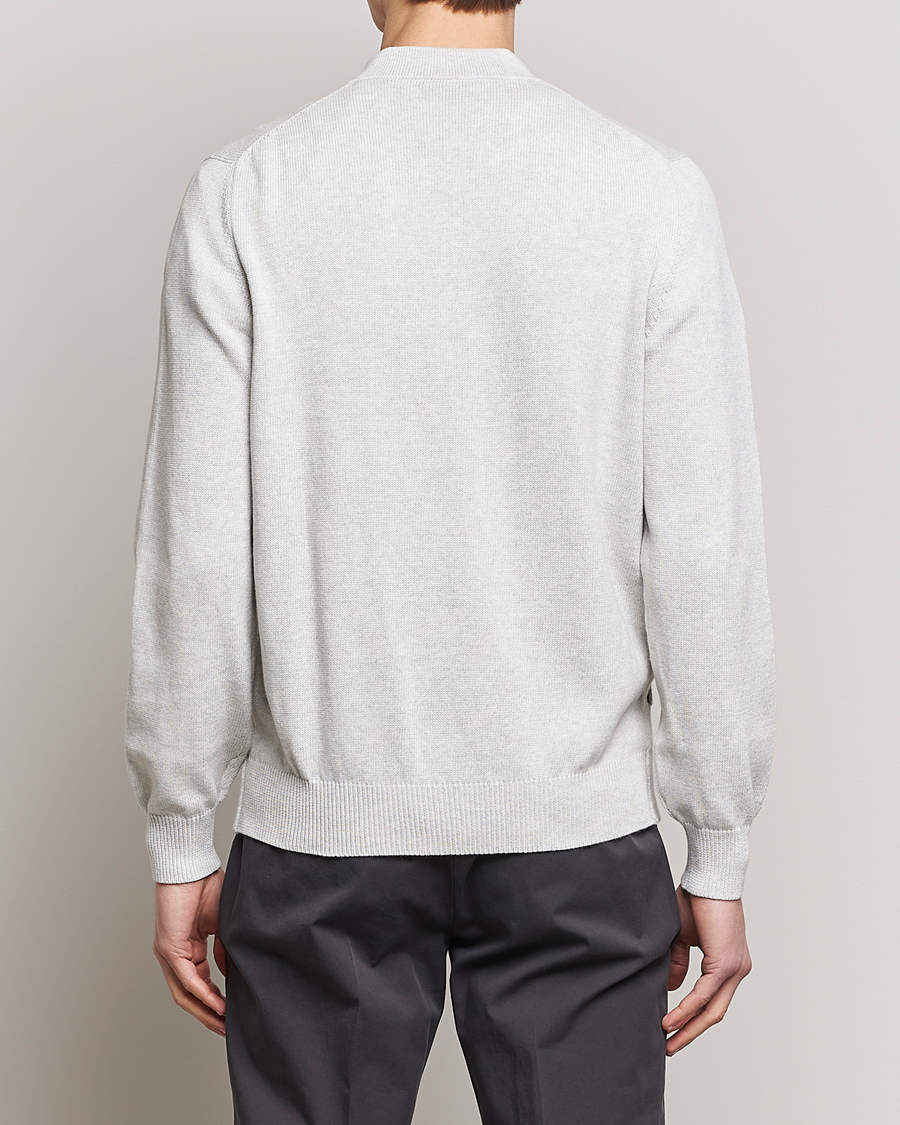 Hombres | Jerséis y prendas de punto | Brunello Cucinelli | Knitted Zip Blouson Pearl Grey