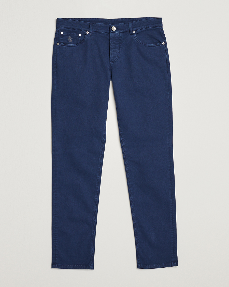Hombres | Pantalones | Brunello Cucinelli | Slim Fit 5-Pocket Pants Dark Blue
