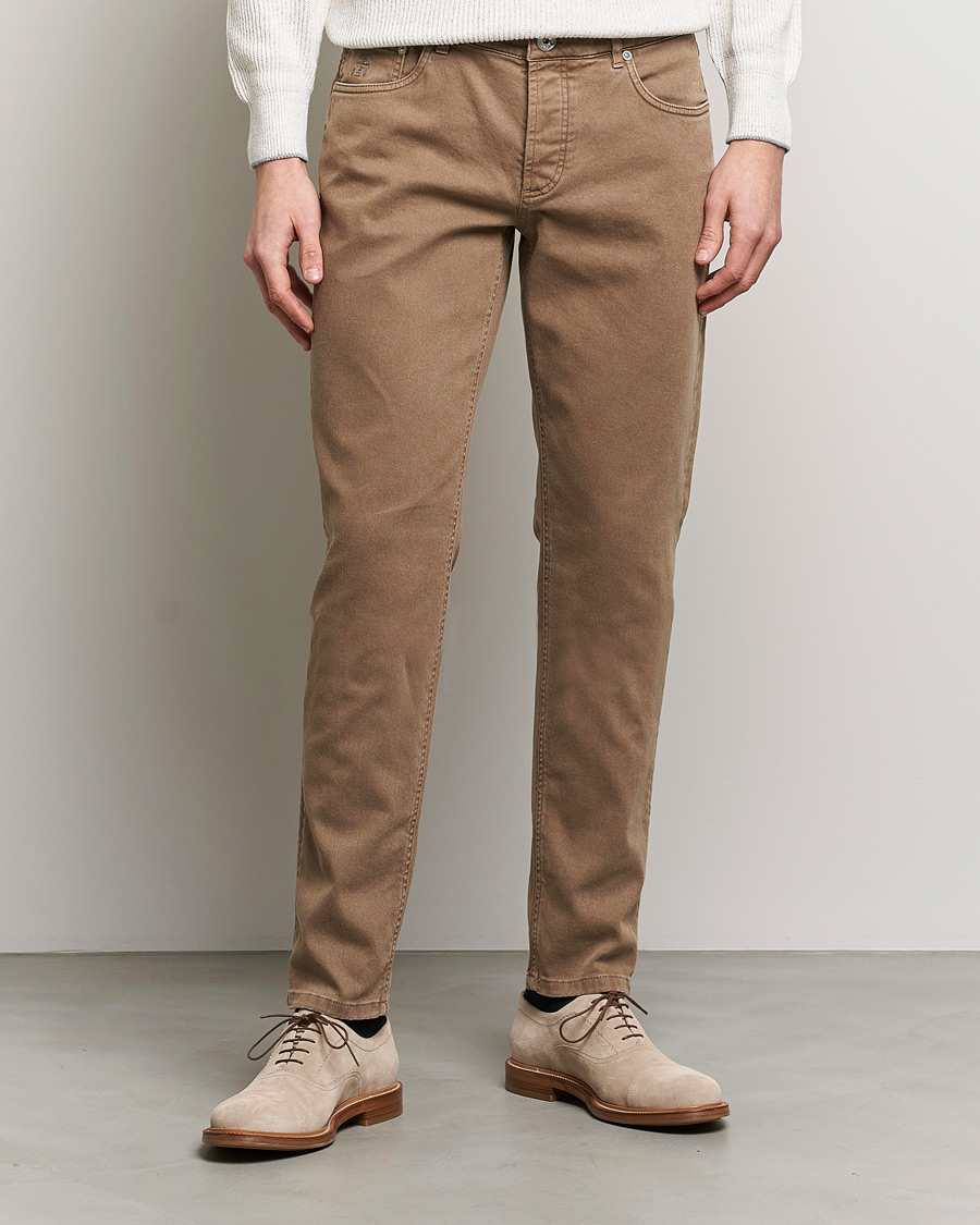 Hombres | Pantalones | Brunello Cucinelli | Slim Fit 5-Pocket Pants Beige