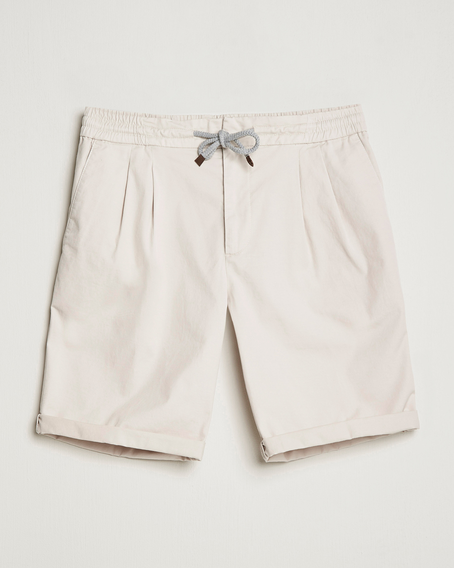 Hombres | Pantalones cortos | Brunello Cucinelli | Drawstring Shorts Light Beige