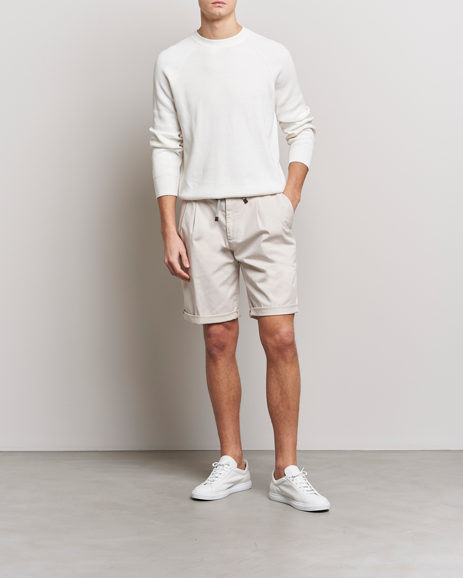 Hombres | Pantalones cortos | Brunello Cucinelli | Drawstring Shorts Light Beige