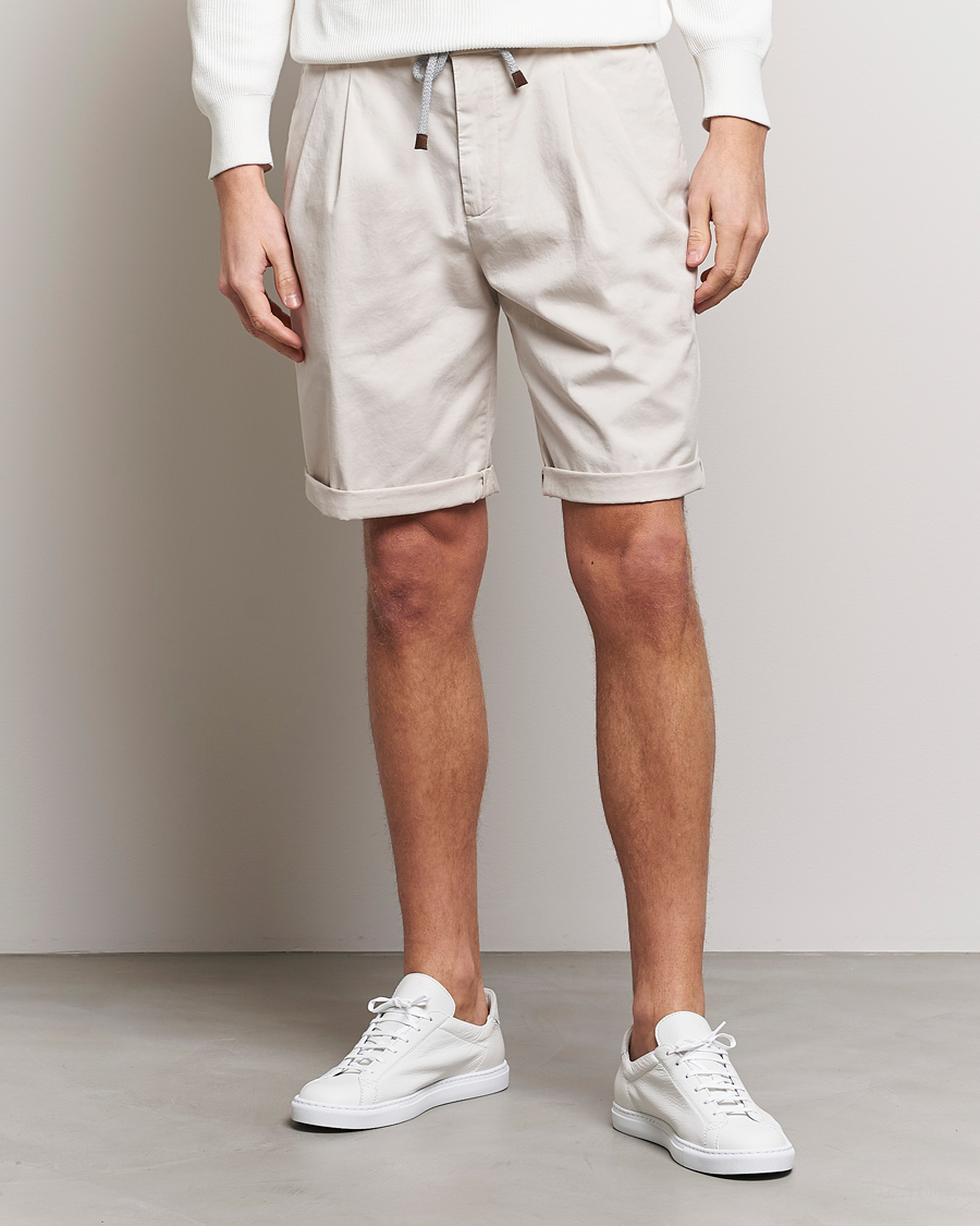 Hombres | Pantalones cortos | Brunello Cucinelli | Drawstring Shorts Light Beige