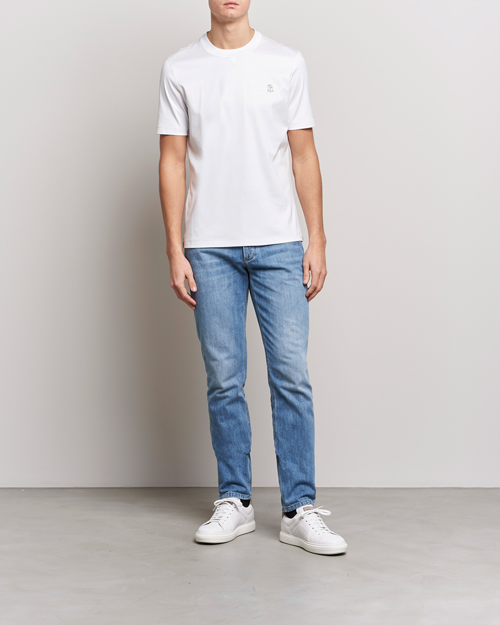 Hombres | Camisetas | Brunello Cucinelli | Short Sleeve Logo T-shirt White
