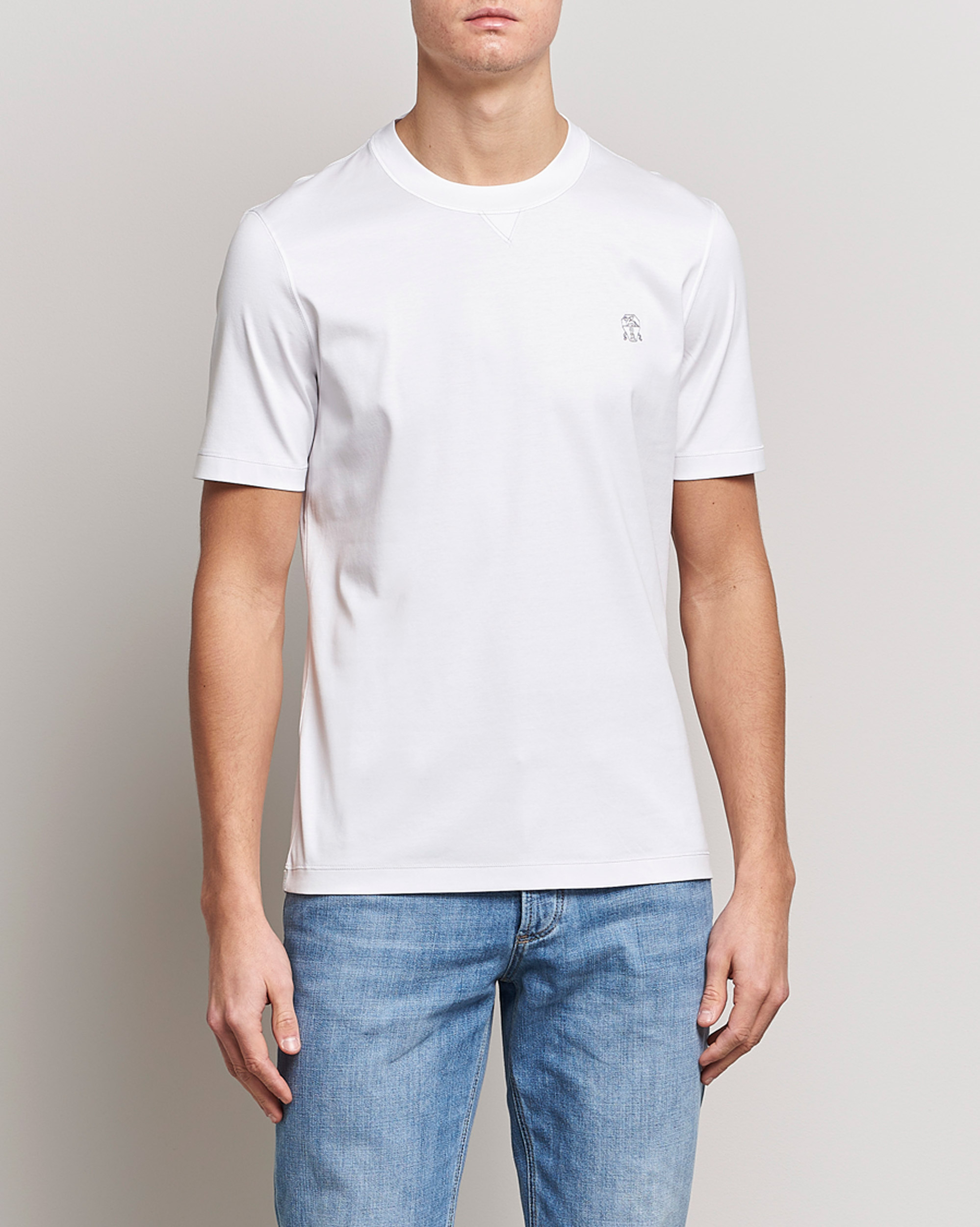 Hombres | Camisetas | Brunello Cucinelli | Short Sleeve Logo T-shirt White