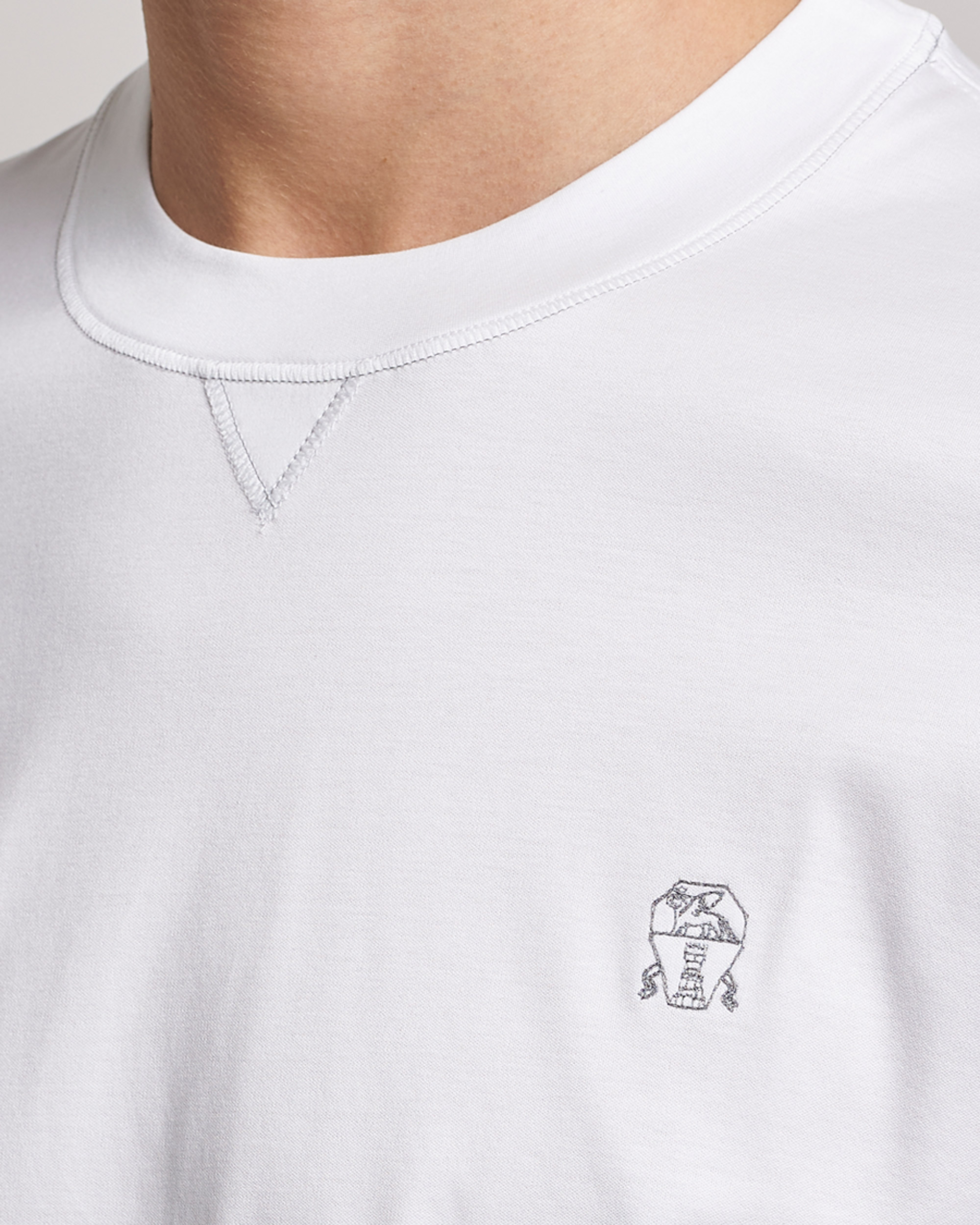 Hombres | Camisetas | Brunello Cucinelli | Short Sleeve Logo T-shirt White