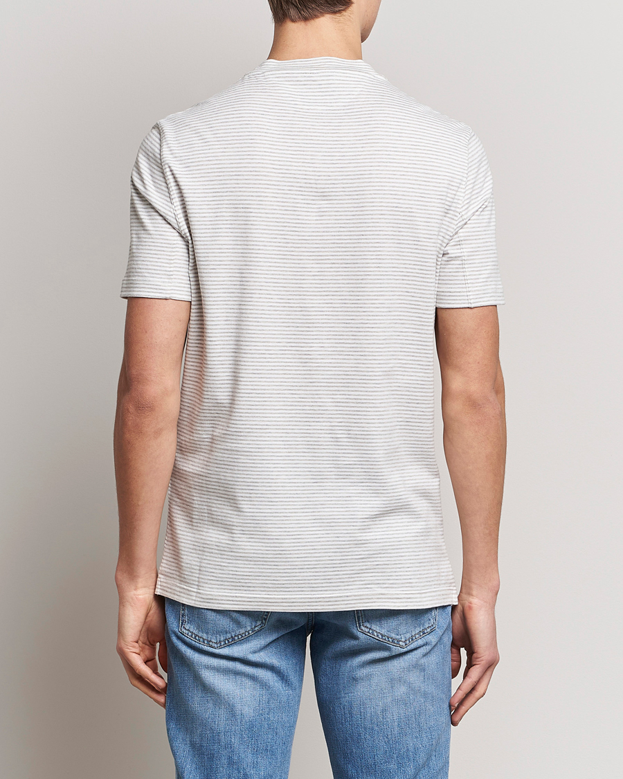 Hombres | Camisetas | Brunello Cucinelli | Short Sleeve Striped T-Shirt Light Grey