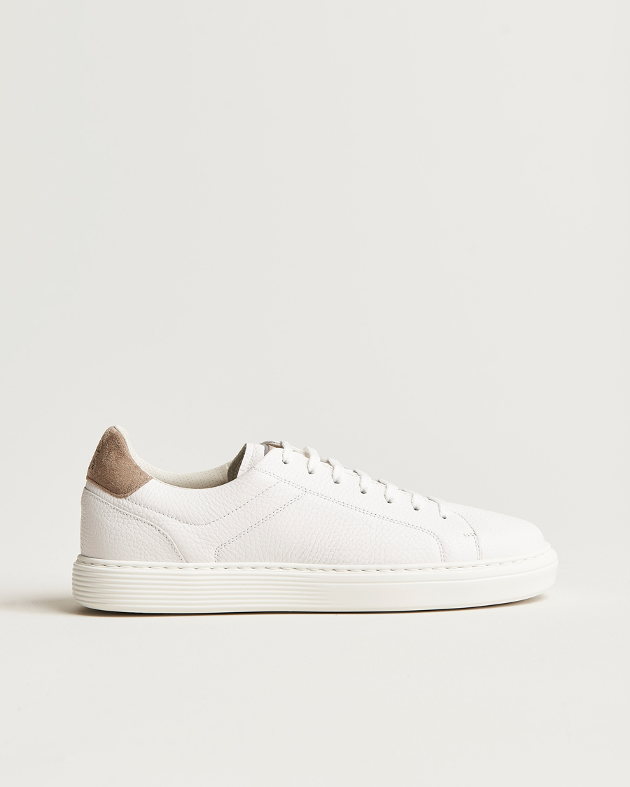 Hombres | Brunello Cucinelli Classic Sneakers White Grain Calf | Brunello Cucinelli | Classic Sneakers White Grain Calf