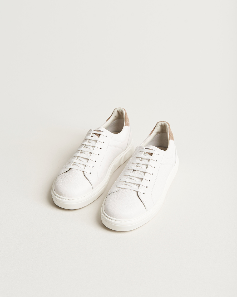 Hombres | Brunello Cucinelli Classic Sneakers White Grain Calf | Brunello Cucinelli | Classic Sneakers White Grain Calf