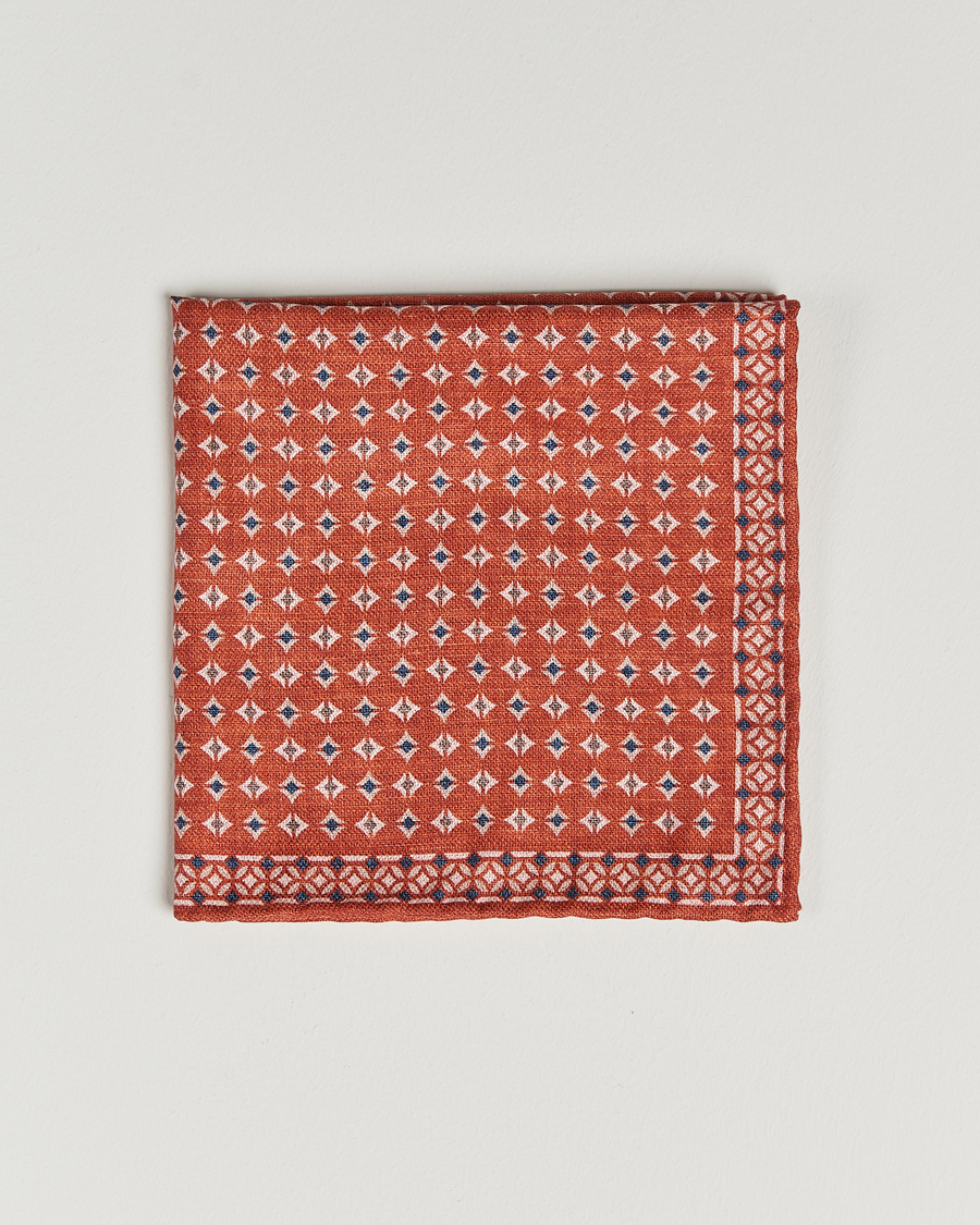 Hombres | Brunello Cucinelli Silk Pocket Square Orange | Brunello Cucinelli | Silk Pocket Square Orange