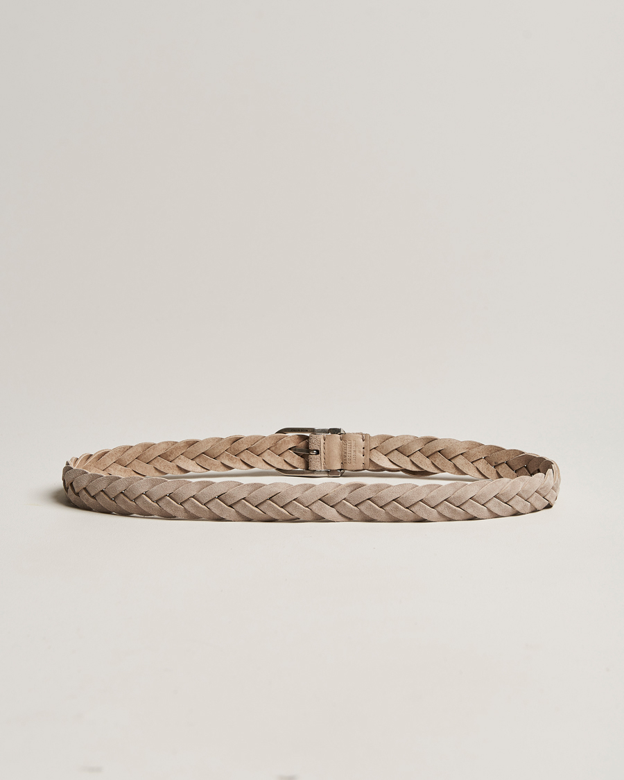 Hombres | Brunello Cucinelli Braided Suede Belt Desert Suede | Brunello Cucinelli | Braided Suede Belt Desert Suede