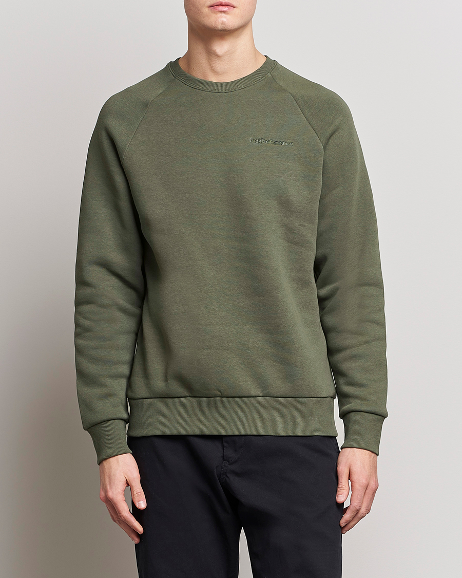 Hombres | Jerséis y prendas de punto | Peak Performance | Original Small Logo Crew Neck Sweatshirt Pine Needle