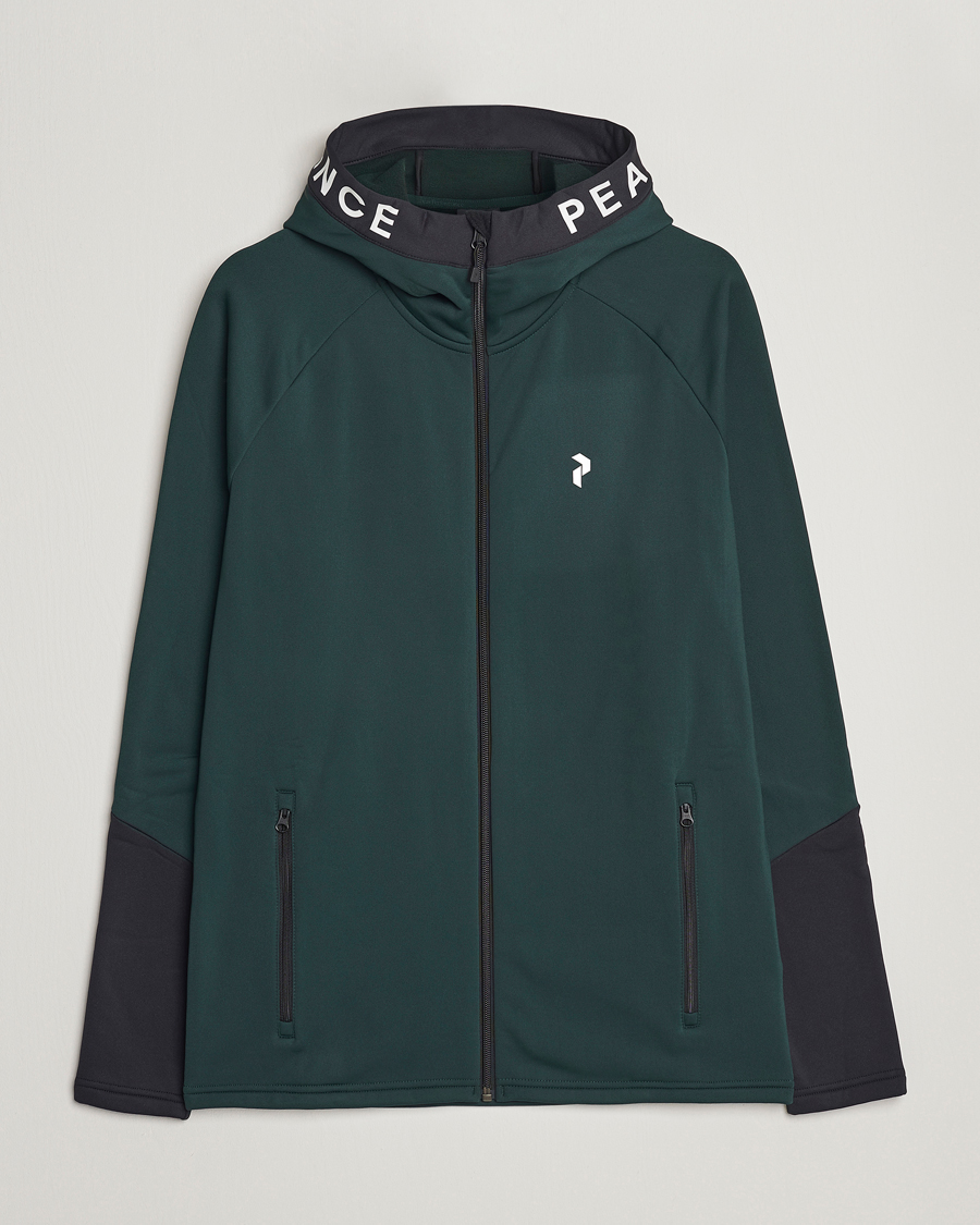 Hombres | Jerséis y prendas de punto | Peak Performance | Rider Zip Hood Fleece Scarab Green/Black