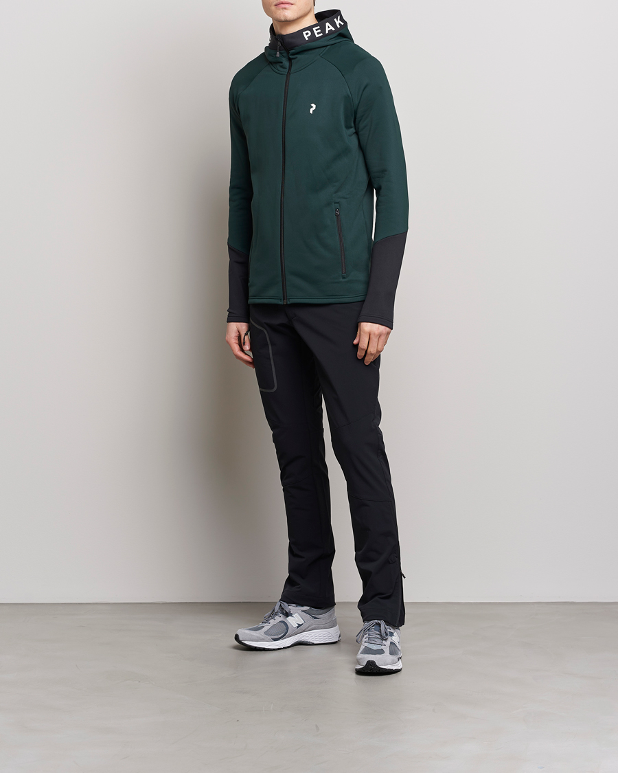 Hombres | Jerséis y prendas de punto | Peak Performance | Rider Zip Hood Fleece Scarab Green/Black