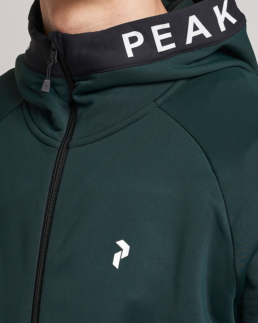 Hombres | Jerséis y prendas de punto | Peak Performance | Rider Zip Hood Fleece Scarab Green/Black