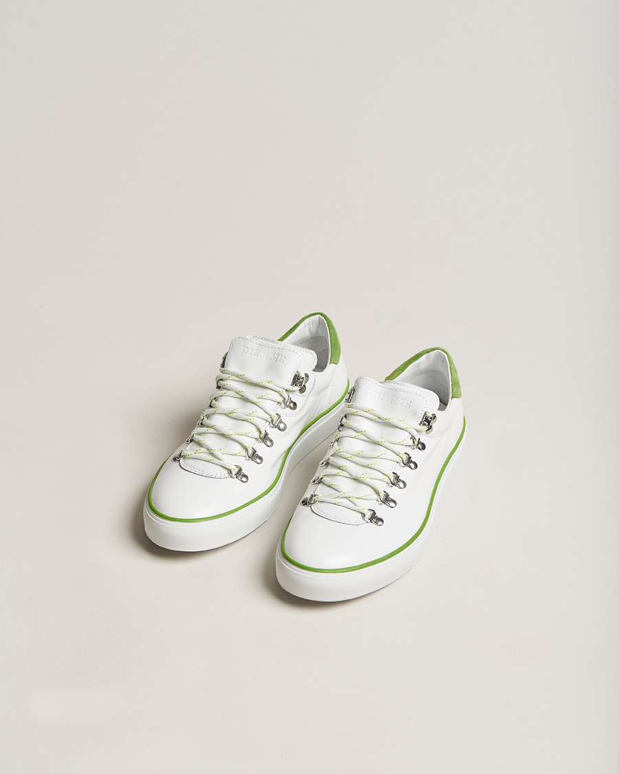 Hombres | Diemme Marostica Low Sneaker White Nappa Lime | Diemme | Marostica Low Sneaker White Nappa Lime