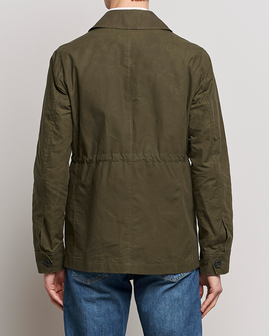 Hombres | Abrigos y chaquetas | Oscar Jacobson | Balder Waxed Field Jacket Dark Green