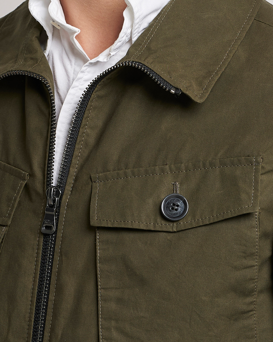 Hombres | Abrigos y chaquetas | Oscar Jacobson | Balder Waxed Field Jacket Dark Green