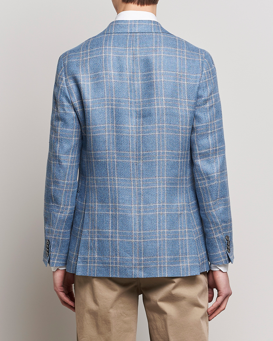 Hombres | Blazers | Oscar Jacobson | Fogerty Soft Cotton/Linen/Wool Blazer Light Blue