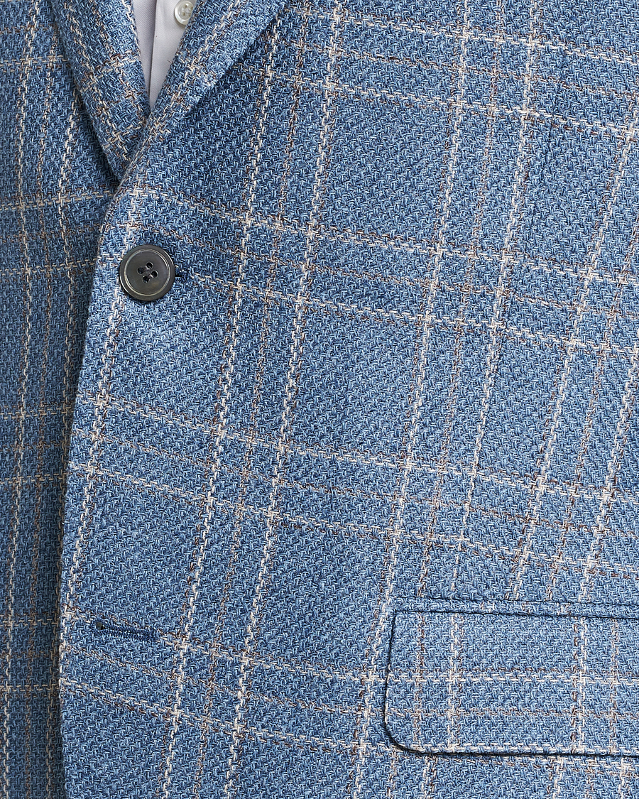 Hombres | Blazers | Oscar Jacobson | Fogerty Soft Cotton/Linen/Wool Blazer Light Blue