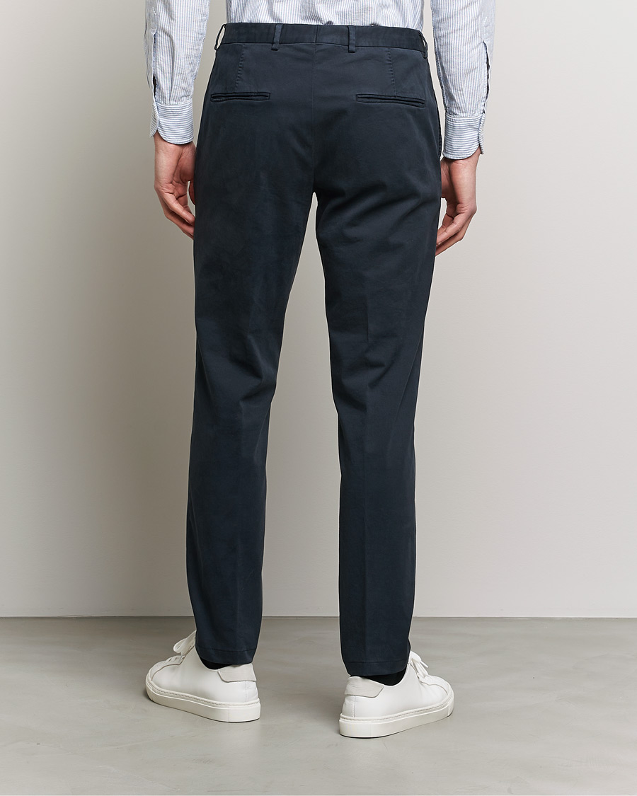 Hombres | Pantalones | Oscar Jacobson | Denz Casual Cotton Trousers Navy