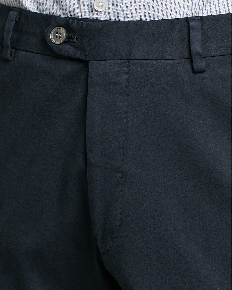 Hombres | Pantalones | Oscar Jacobson | Denz Casual Cotton Trousers Navy