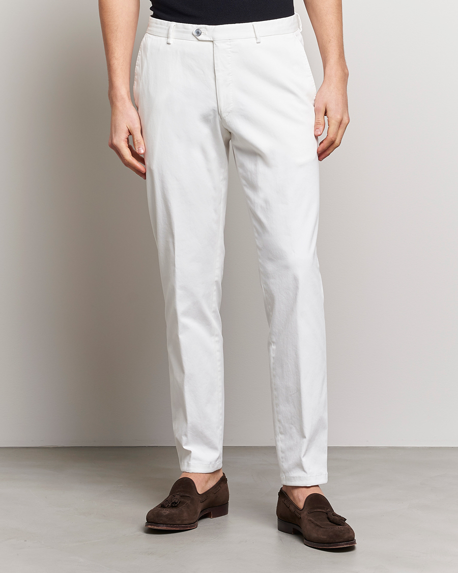 Hombres | Pantalones | Oscar Jacobson | Denz Casual Cotton Trousers White