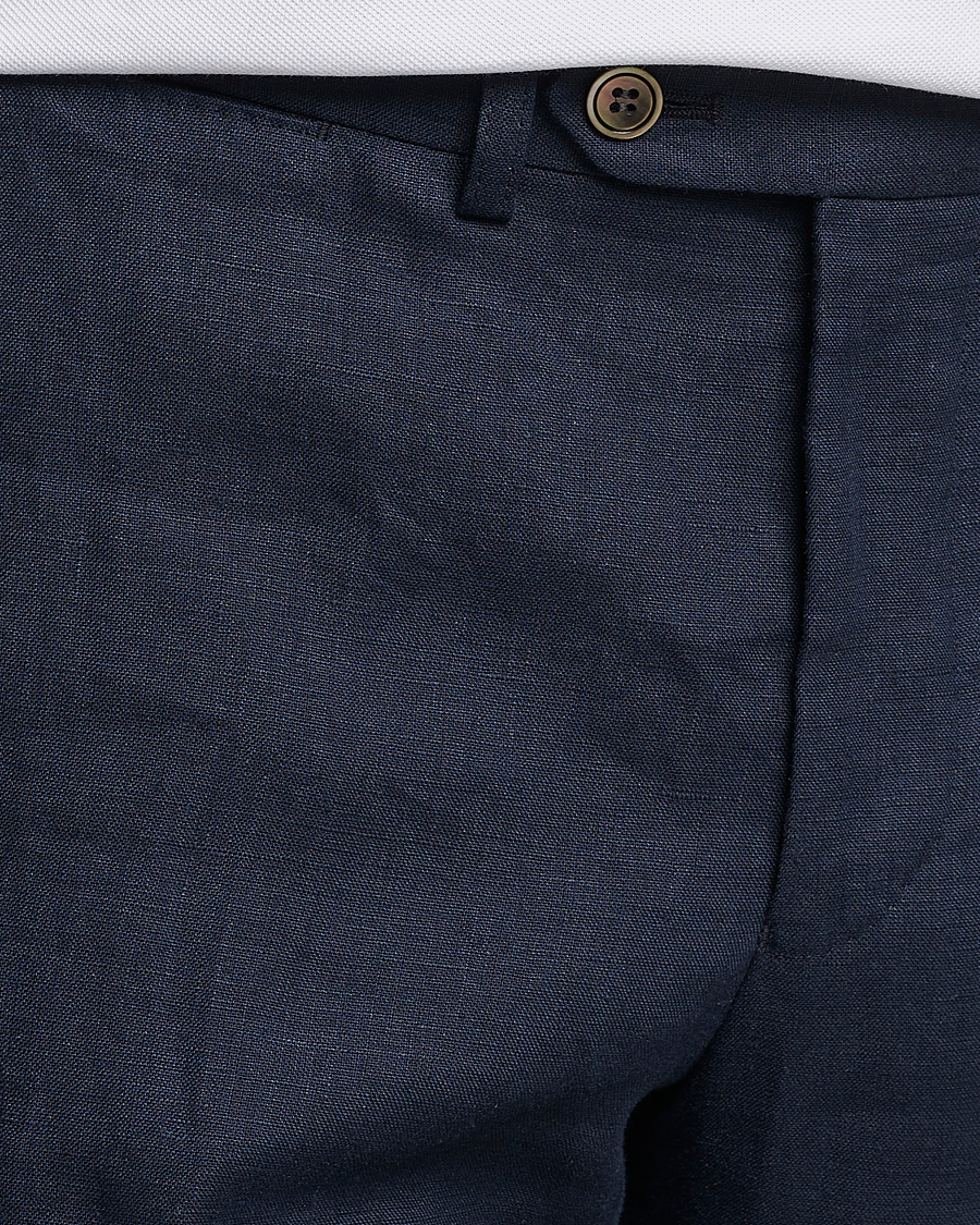 Hombres | Pantalones cortos | Oscar Jacobson | Declan Linen Shorts Navy