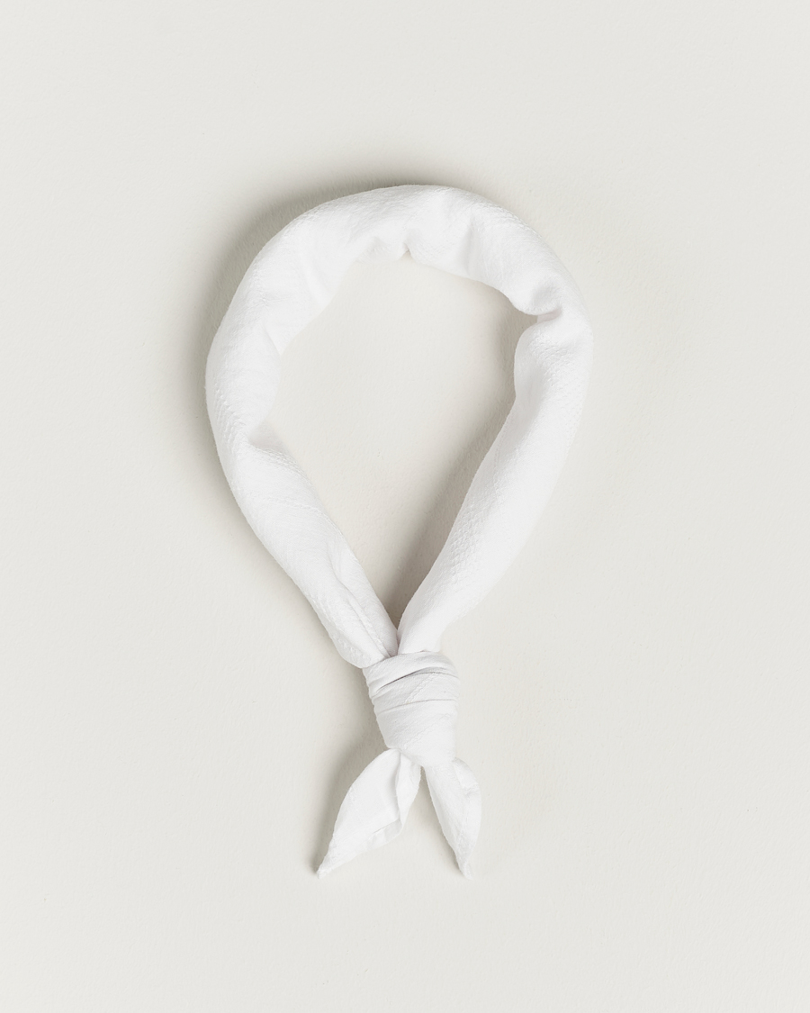 Hombres | Oscar Jacobson Cotton Structure Bandana White | Oscar Jacobson | Cotton Structure Bandana White