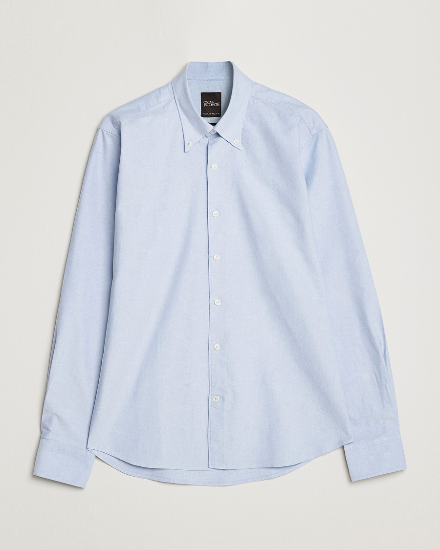 Hombres | Camisas | Oscar Jacobson | Regular Fit Button Down Oxford Shirt Light Blue
