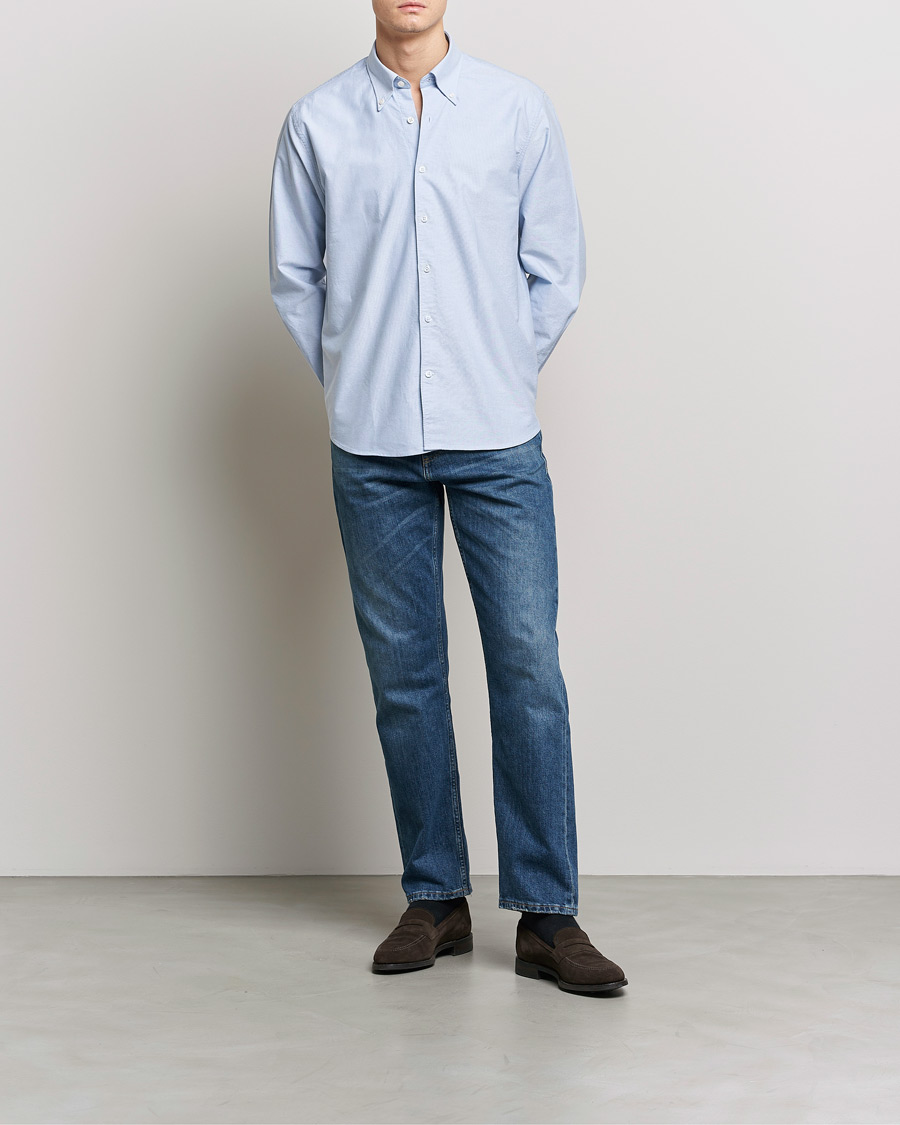 Hombres | Camisas | Oscar Jacobson | Regular Fit Button Down Oxford Shirt Light Blue