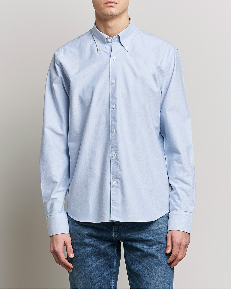 Hombres | Camisas | Oscar Jacobson | Regular Fit Button Down Oxford Shirt Light Blue