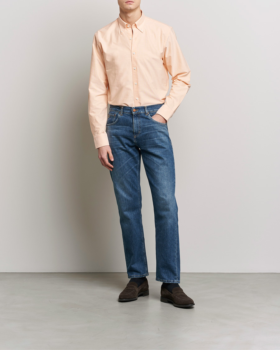 Hombres | Camisas | Oscar Jacobson | Regular Fit Button Down Oxford Shirt Orange