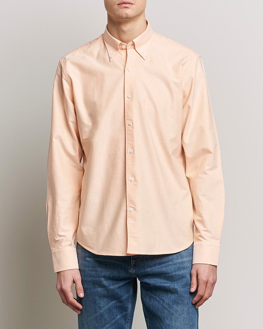 Hombres | Camisas | Oscar Jacobson | Regular Fit Button Down Oxford Shirt Orange