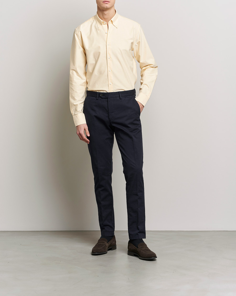 Hombres | Camisas | Oscar Jacobson | Regular Fit Button Down Oxford Shirt Yellow